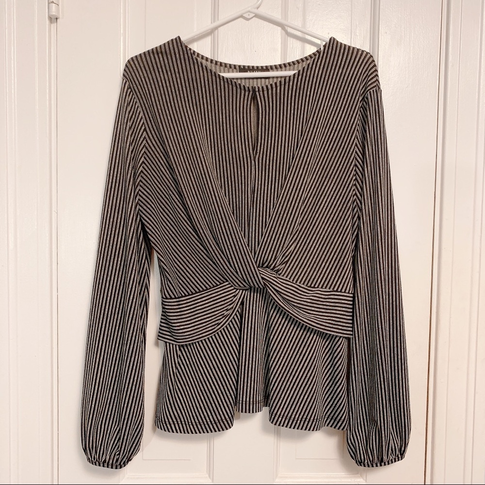 Black and white stripe blouse